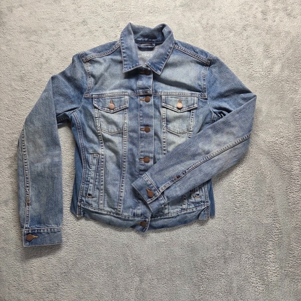 Gap Maternity‎ 1969 Jacket Womens Small Blue Icon Jacket Long Sleeve Denim